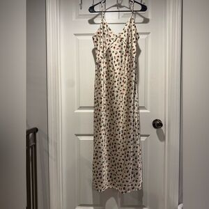 a new day Cream Maxi Dress with Red and Green Floral Pattern